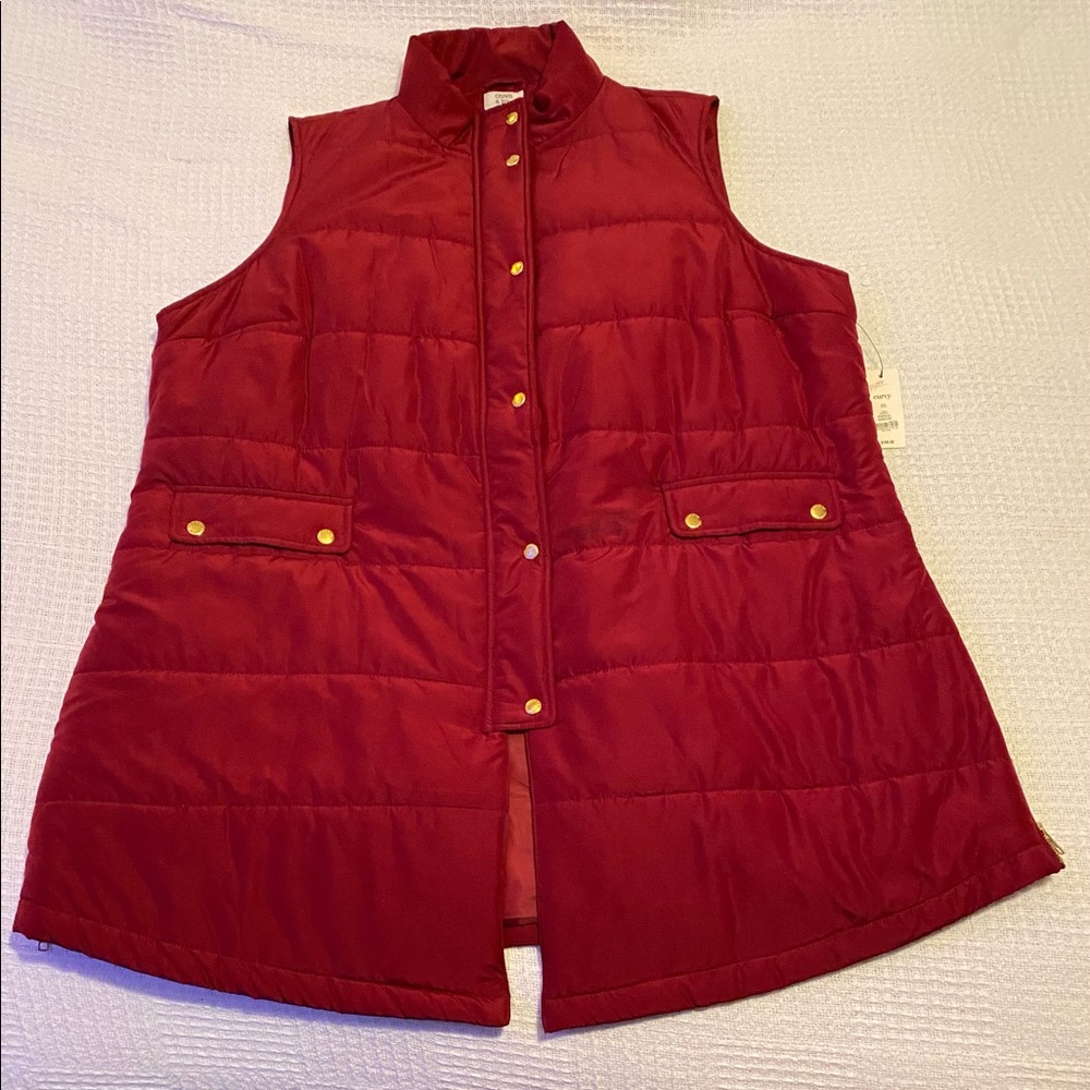 COPY - Crown & Ivy Women's Red Quilted Puffer Vest 3X NWT